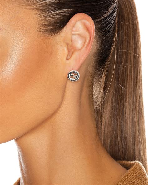 womens gucci earrings sale|interlocking Gucci earrings.